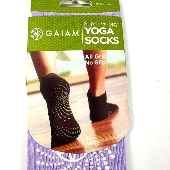 New Gaiam Yoga Socks Purple Womens/Ladies show size 5 - 10 All Grip No Slip - Picture 4 of 4